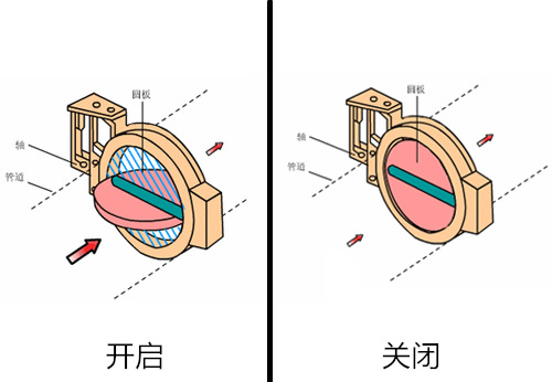 電動對夾蝶閥工作原理圖